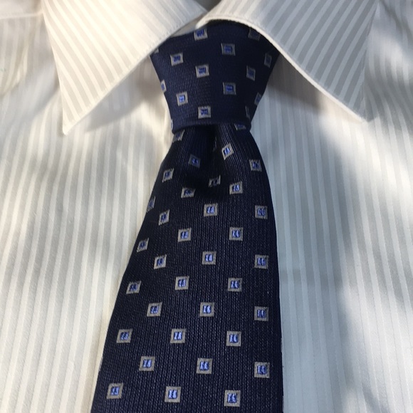 Joseph Abboud - Navy with small light blue square with silver outline. - Picture 9 of 12